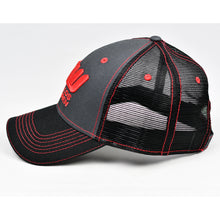 Load image into Gallery viewer, Black & Charcoal w/ Red Trims Semi-Pro Trucker