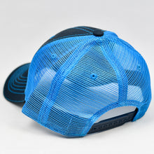 Load image into Gallery viewer, Black Chino Twill & Neon Blue Semi-Pro Trucker