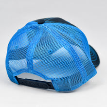 Load image into Gallery viewer, Black Chino Twill & Neon Blue Semi-Pro Trucker