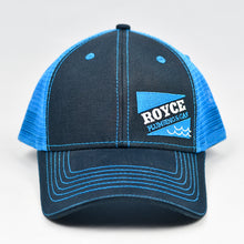 Load image into Gallery viewer, Black Chino Twill & Neon Blue Semi-Pro Trucker