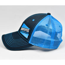 Load image into Gallery viewer, Black Chino Twill & Neon Blue Semi-Pro Trucker