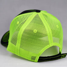 Load image into Gallery viewer, Black Twill & Fluorescent Yellow Semi-Pro Trucker