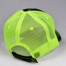Load image into Gallery viewer, Black Twill & Fluorescent Yellow Semi-Pro Trucker