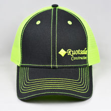 Load image into Gallery viewer, Black Twill & Fluorescent Yellow Semi-Pro Trucker