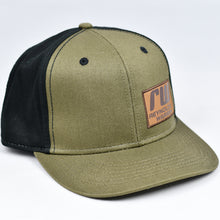 Load image into Gallery viewer, Olive & Black Cotton Twill Slight-Curve Flat-Bill Snap-Back