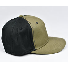 Load image into Gallery viewer, Olive & Black Cotton Twill Slight-Curve Flat-Bill Snap-Back