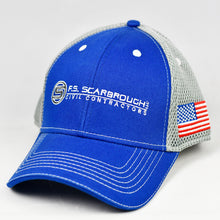 Load image into Gallery viewer, Royal Blue Twill & Grey Air-Mesh Semi-Pro Snap-Back Trucker