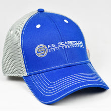 Load image into Gallery viewer, Royal Blue Twill & Grey Air-Mesh Semi-Pro Snap-Back Trucker