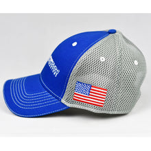Load image into Gallery viewer, Royal Blue Twill & Grey Air-Mesh Semi-Pro Snap-Back Trucker