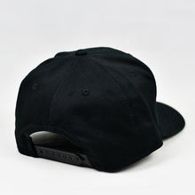 Load image into Gallery viewer, Black Chino Twill Slight-Curve Flat-Bill Snap-Back Trucker