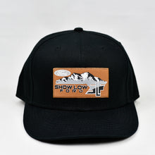 Load image into Gallery viewer, Black Chino Twill Slight-Curve Flat-Bill Snap-Back Trucker