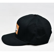 Load image into Gallery viewer, Black Chino Twill Slight-Curve Flat-Bill Snap-Back Trucker
