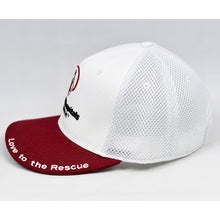 Load image into Gallery viewer, White & Wine Red Chino Twill Black Slight-Curve Flat-Bill Air-Mesh Trucker