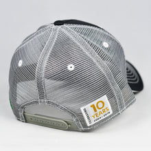 Load image into Gallery viewer, Charcoal Twill & Grey w/ White Trims Semi-Pro Snap-Back Trucker