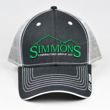 Load image into Gallery viewer, Charcoal Twill & Grey w/ White Trims Semi-Pro Snap-Back Trucker