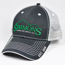 Load image into Gallery viewer, Charcoal Twill & Grey w/ White Trims Semi-Pro Snap-Back Trucker