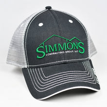 Load image into Gallery viewer, Charcoal Twill & Grey w/ White Trims Semi-Pro Snap-Back Trucker