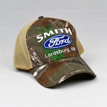Load image into Gallery viewer, Real Tree Camo & Khaki Air-Mesh Semi-Pro Flex-Fit Trucker