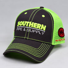 Load image into Gallery viewer, Black Twill & Fluorescent Yellow Semi-Pro Trucker