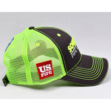 Load image into Gallery viewer, Black Twill & Fluorescent Yellow Semi-Pro Trucker