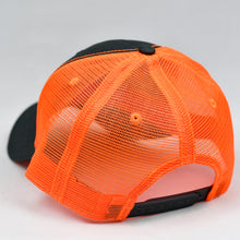 Load image into Gallery viewer, Charcoal Twill & Fluorescent Orange Semi-Pro Snap-Back Trucker