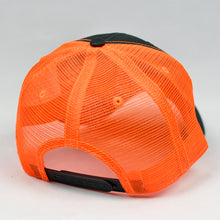 Load image into Gallery viewer, Charcoal Twill & Fluorescent Orange Semi-Pro Snap-Back Trucker