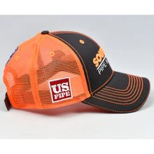 Load image into Gallery viewer, Charcoal Twill & Fluorescent Orange Semi-Pro Snap-Back Trucker
