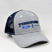 Load image into Gallery viewer, Heather Grey & Navy Semi-Pro Trucker Cap