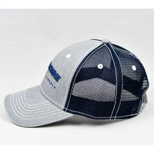 Load image into Gallery viewer, Heather Grey & Navy Semi-Pro Trucker Cap