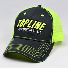 Load image into Gallery viewer, Black Cotton Twill & Fluorescent Yellow Semi-Pro Snap-Back Trucker