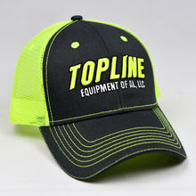 Load image into Gallery viewer, Black Cotton Twill & Fluorescent Yellow Semi-Pro Snap-Back Trucker