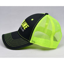 Load image into Gallery viewer, Black Cotton Twill & Fluorescent Yellow Semi-Pro Snap-Back Trucker