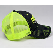 Load image into Gallery viewer, Black Cotton Twill & Fluorescent Yellow Semi-Pro Snap-Back Trucker