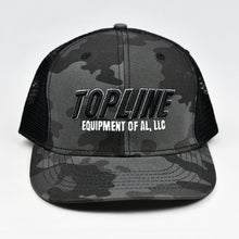 Load image into Gallery viewer, Midnight Black Camo Slight-Curve Flat-Bill Snap-Back Trucker