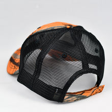 Load image into Gallery viewer, Orange Blaze Camo & Black Semi-Pro Trucker