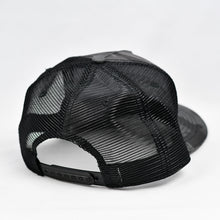 Load image into Gallery viewer, Midnight Black Camo Slight-Curve Flat-Bill Snap-Back Trucker