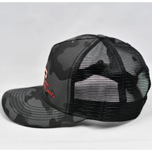 Load image into Gallery viewer, Midnight Black Camo Slight-Curve Flat-Bill Snap-Back Trucker