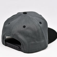Load image into Gallery viewer, Charcoal & Black Chino Twill Slight-Curve Flat-Bill Snap-Back