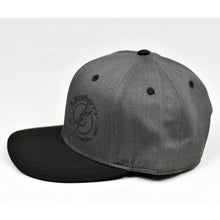 Load image into Gallery viewer, Charcoal & Black Chino Twill Slight-Curve Flat-Bill Snap-Back