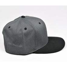 Load image into Gallery viewer, Charcoal & Black Chino Twill Slight-Curve Flat-Bill Snap-Back
