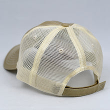 Load image into Gallery viewer, Distressed Khaki Twill & Stone Dad-Cap Trucker