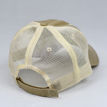 Load image into Gallery viewer, Distressed Khaki Twill & Stone Dad-Cap Trucker