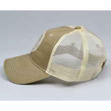 Load image into Gallery viewer, Distressed Khaki Twill & Stone Dad-Cap Trucker