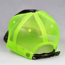 Load image into Gallery viewer, Mossy Oak & Fluorescent Yellow Semi-Pro Trucker