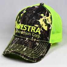 Load image into Gallery viewer, Mossy Oak & Fluorescent Yellow Semi-Pro Trucker