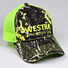 Load image into Gallery viewer, Mossy Oak & Fluorescent Yellow Semi-Pro Trucker