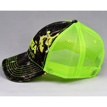 Load image into Gallery viewer, Mossy Oak & Fluorescent Yellow Semi-Pro Trucker