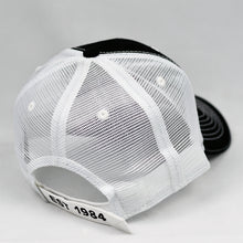 Load image into Gallery viewer, Black & White Semi-Pro Snap-Back Trucker