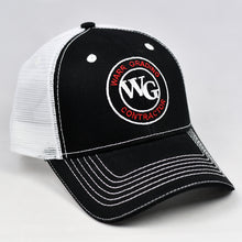 Load image into Gallery viewer, Black & White Semi-Pro Snap-Back Trucker