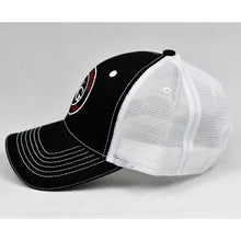 Load image into Gallery viewer, Black & White Semi-Pro Snap-Back Trucker